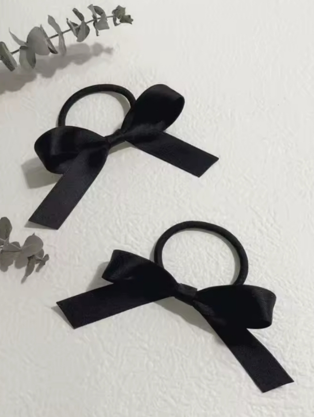 2 Satin Bow Hair Ties